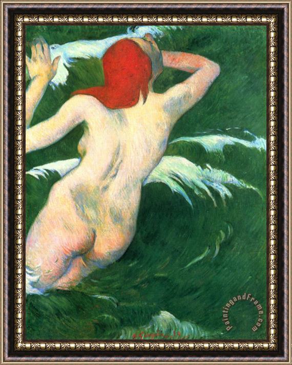 Paul Gauguin In The Waves Or Ondine Framed Print