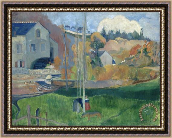Paul Gauguin Landscape in Brittany. The David Mill Framed Print