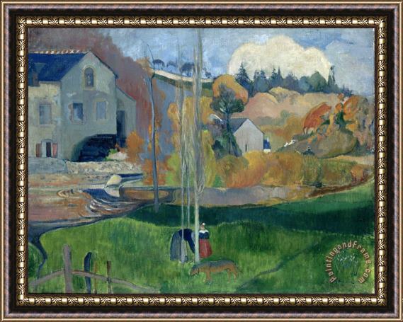 Paul Gauguin Landscape in Brittany. The David Mill Framed Painting
