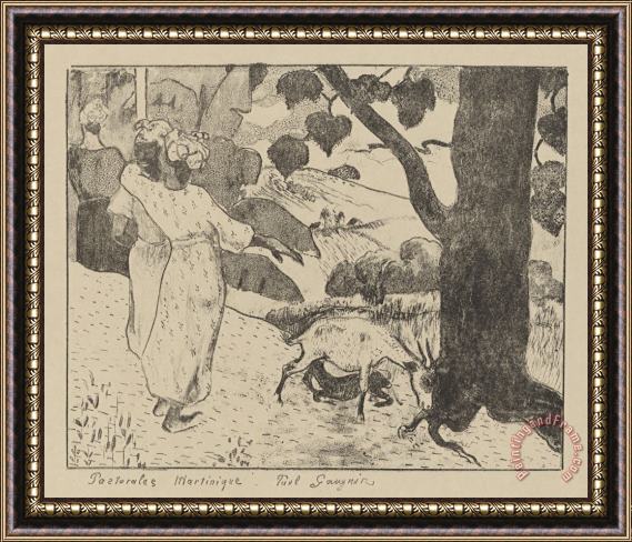 Paul Gauguin Pastorales Martiniques Framed Painting