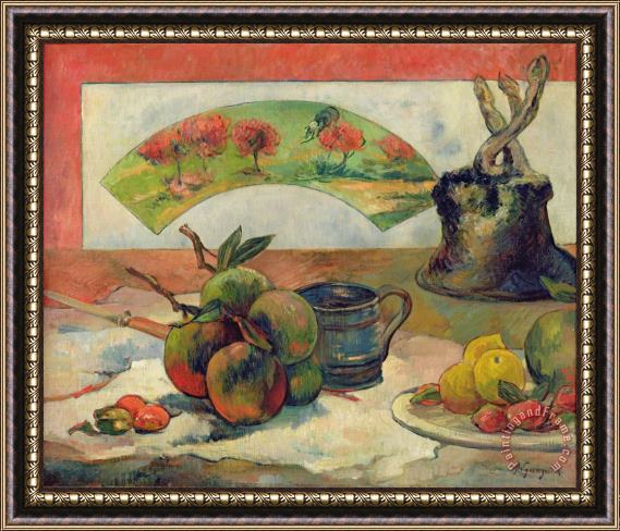 Paul Gauguin Still Life with a Fan Framed Painting