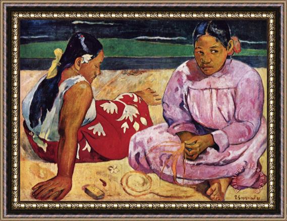 Paul Gauguin Tahitian Women on The Beach Framed Painting
