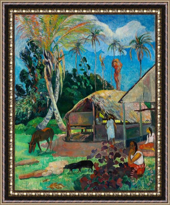 Paul Gauguin The Black Pigs Framed Print