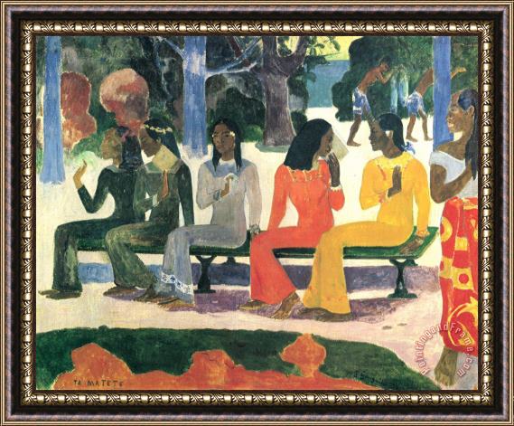 Paul Gauguin The Market Framed Painting