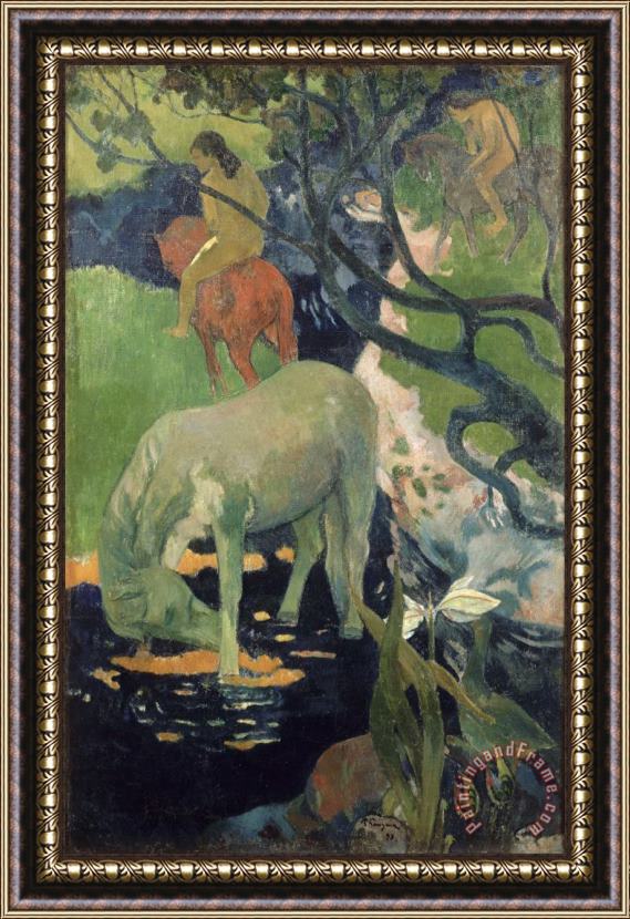 Paul Gauguin The White Horse Framed Painting