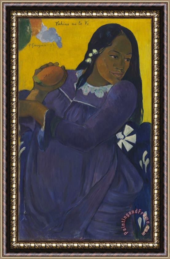 Paul Gauguin Vahine No Te VI (woman of The Mango) Framed Painting