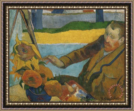 Paul Gauguin Vincent Van Gogh Painting Sunflowers Framed Painting
