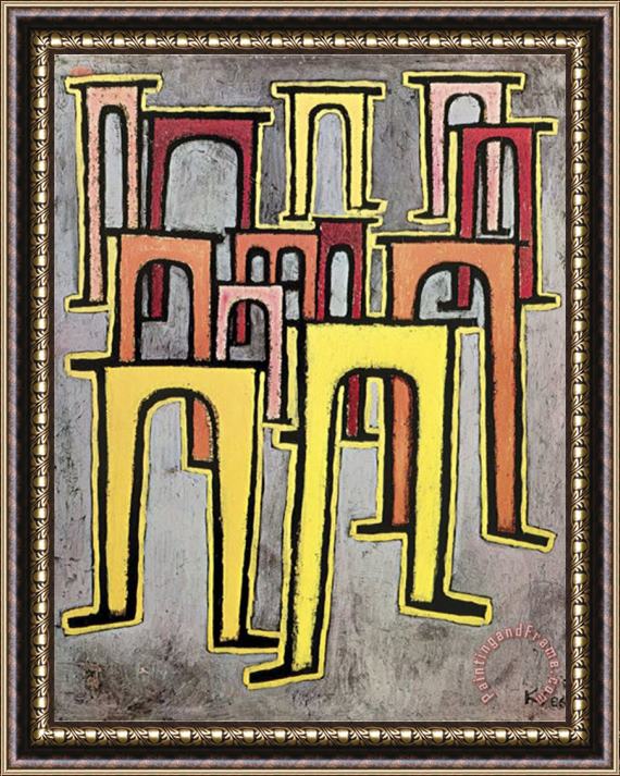 Paul Klee Viaducts Break Ranks Framed Painting