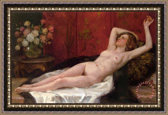 Paul Michel Dupuy Reclining Nude Framed Painting