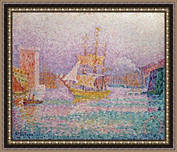 Paul Signac Harbour at Marseilles Framed Painting