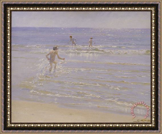 Peder Severin Kroyer Boys Swimming Framed Print