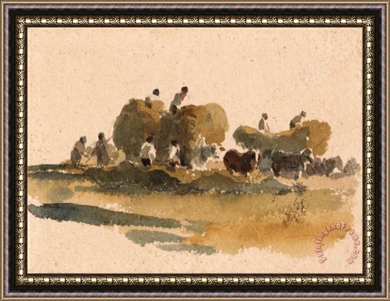 Peter de Wint Hay Wagons Framed Painting