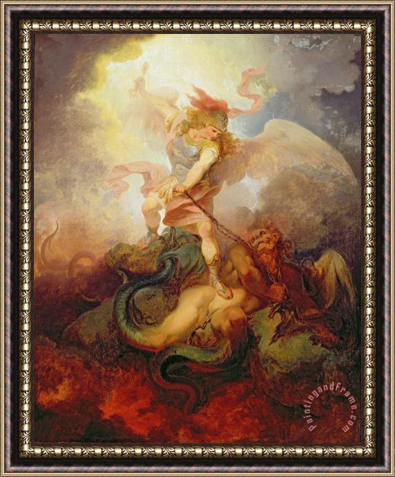 Philip James de Loutherbourg The Angel Binding Satan Framed Print