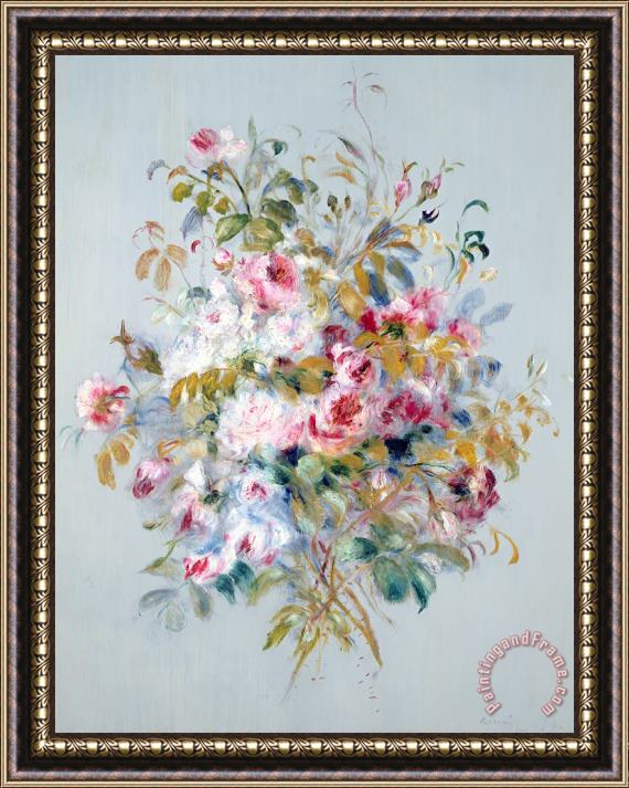 Pierre Auguste Renoir A Bouquet of Roses Framed Painting