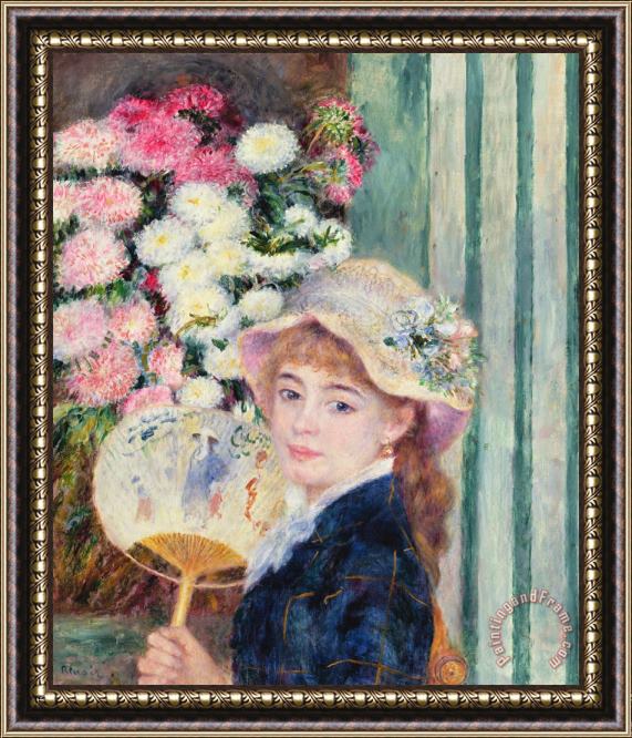 Pierre Auguste Renoir A French Girl with a Fan Framed Painting