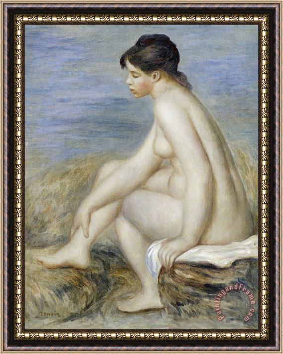 Pierre Auguste Renoir A Seated Bather Framed Print