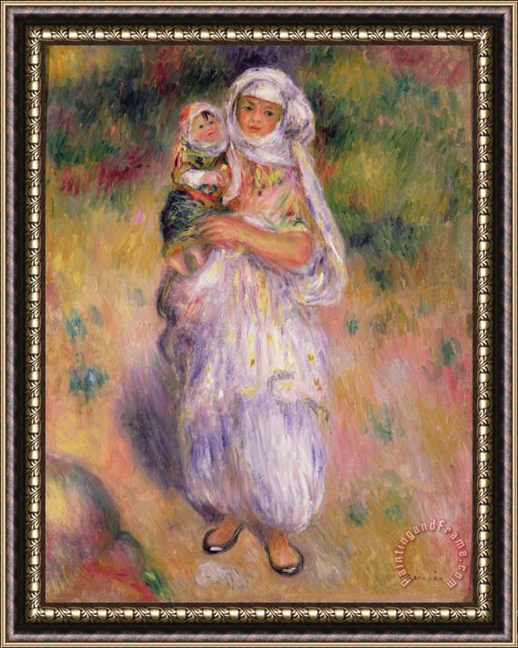 Pierre Auguste Renoir Algerian Woman and Child Framed Painting