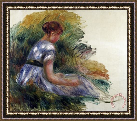Pierre Auguste Renoir Alice Gamby in The Garden Framed Print