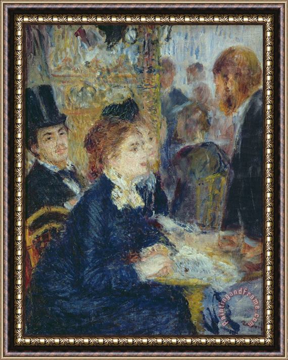 Pierre Auguste Renoir At the Cafe Framed Painting