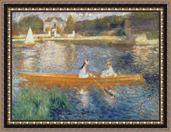 Pierre Auguste Renoir Boating on the Seine Framed Painting