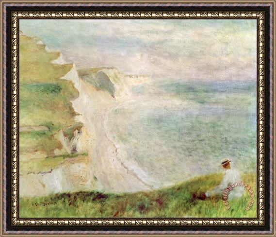 Pierre Auguste Renoir Cliffs at Pourville Framed Print