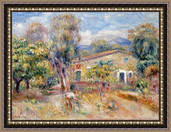 Pierre Auguste Renoir Collettes Farmhouse, Cagnes Framed Painting