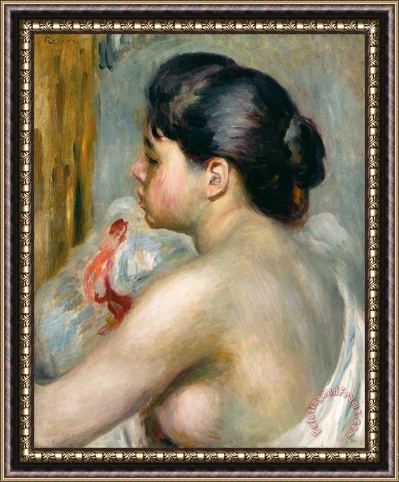 Pierre Auguste Renoir Dark Haired Woman Framed Painting