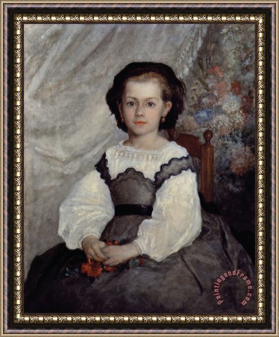 Pierre Auguste Renoir Portrait of Mademoiselle Romaine Lacaux Framed Painting