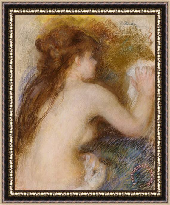 Pierre Auguste Renoir Rear view of a nude woman Framed Print