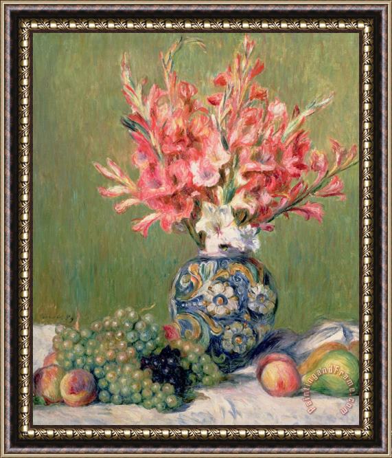 Pierre Auguste Renoir Still life of Fruits and Flowers Framed Painting