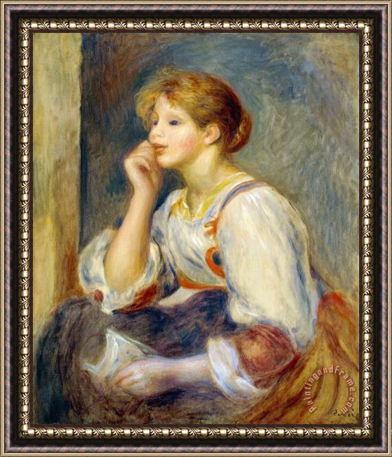 Pierre Auguste Renoir Woman With A Letter Framed Print