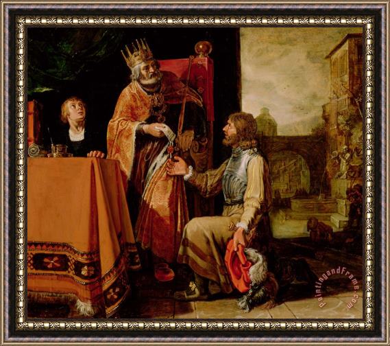 Pieter Lastman King David Handing the Letter to Uriah Framed Print