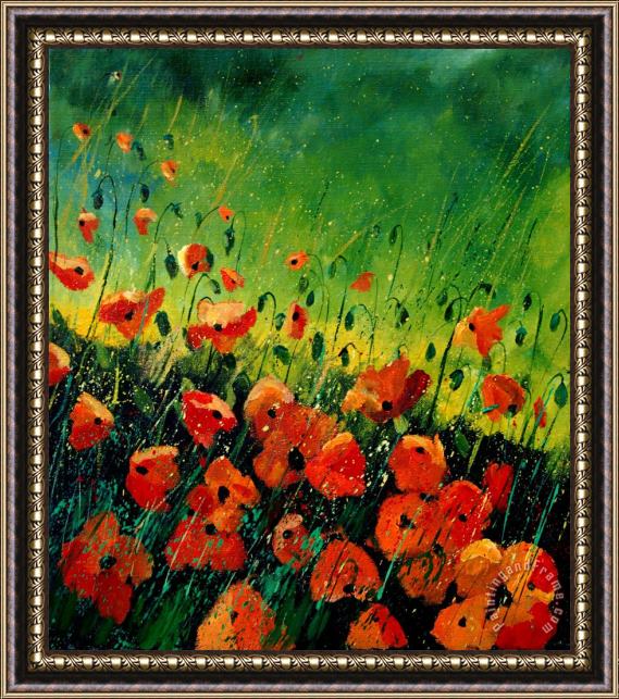 Pol Ledent Orange poppies Framed Painting