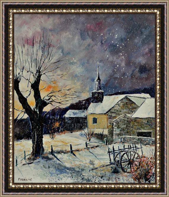 Pol Ledent Snow In Laforet Framed Painting