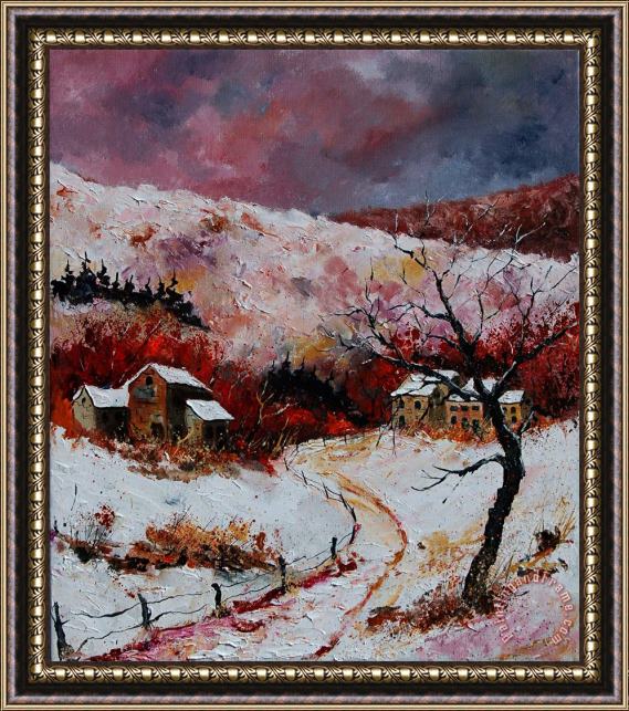 Pol Ledent Snow In The Ardennes 78 Framed Painting