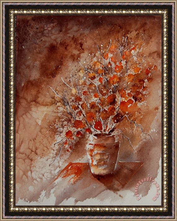 Pol Ledent Watercolor Autumn Bunch Framed Painting
