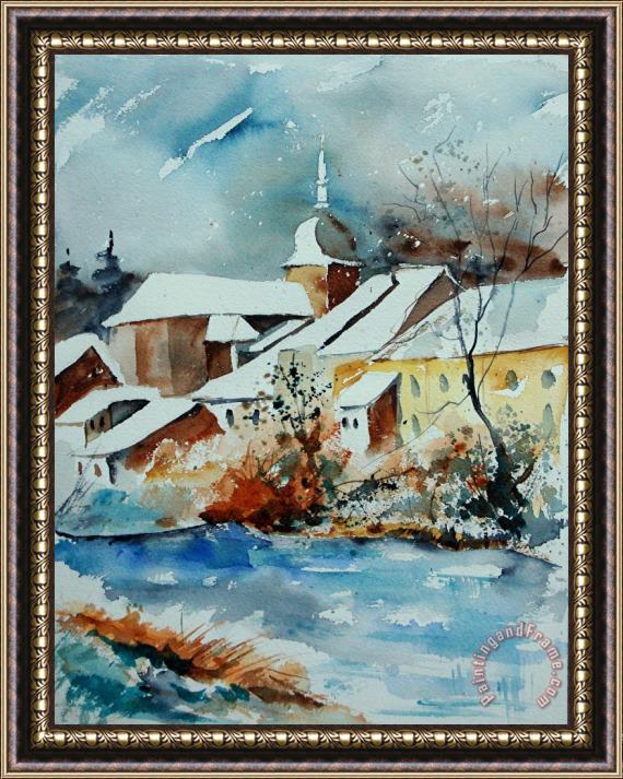 Pol Ledent Watercolor Chassepierre Framed Painting