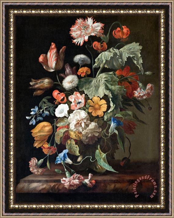 Rachel Ruysch Still Life with Flowers Framed Painting