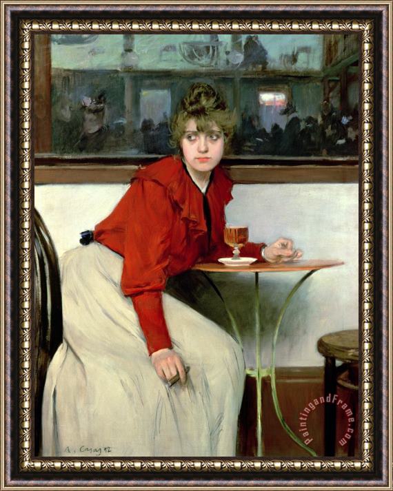 Ramon Casas i Carbo Chica In A Bar Framed Print