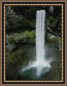 The Waterfall Framed Paintings - A Waterfall Pours Into a Small Pool From High Above by Raymond Gehman