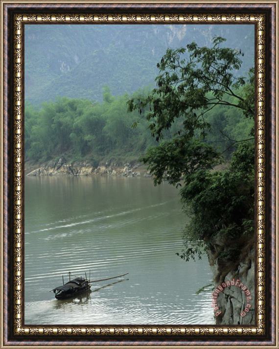 Raymond Gehman Along The Mingjiang River Karst Limestone Mountains Guangxi China Framed Print