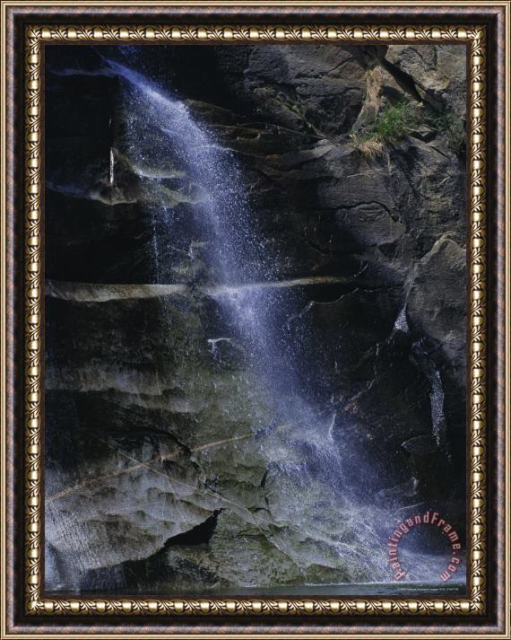 Raymond Gehman Black Dragon Waterfall Cascades Down Yan Mountain Framed Print