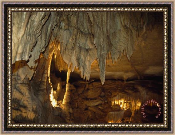 Raymond Gehman Delicate Limestone Rock Formations in Mammoth Cave Framed Painting