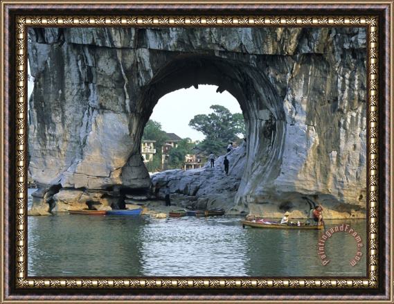 Raymond Gehman Rowboats And Elephant Trunk Hill Framed Painting