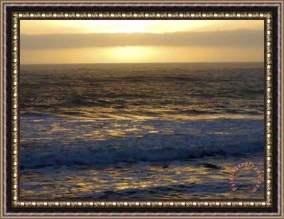 Raymond Gehman Sunset And Beach From Pigeon Point Lighthouse Area in California Framed Print