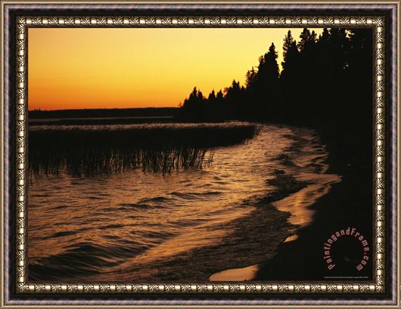 Raymond Gehman Sunset Over Clear Lake Framed Painting