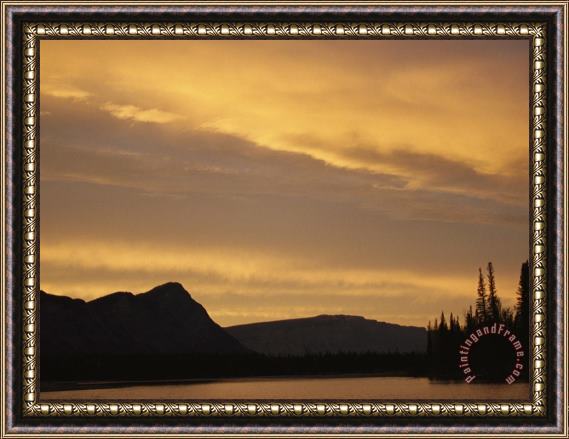 Raymond Gehman The Mackenzie Mountains at Sunset Framed Painting