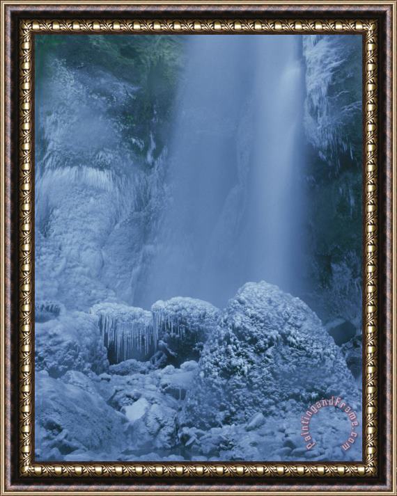 Raymond Gehman Tower Falls Winter Yellowstone National Park Wyoming Framed Print