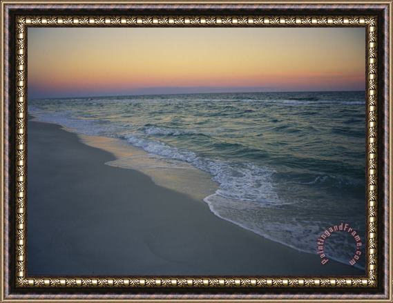 Raymond Gehman Twilight on a Peaceful Ocean Beach Framed Painting