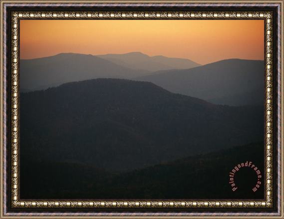 Raymond Gehman Twilight Over The Blue Ridge Mountains View From Skyline Drive Tanners Ridge Framed Print